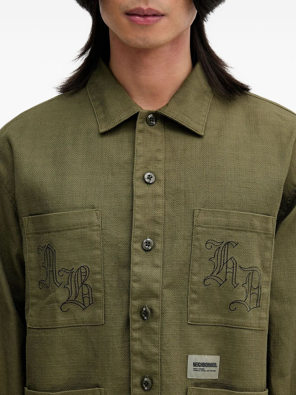 embroidered overshirt - 4