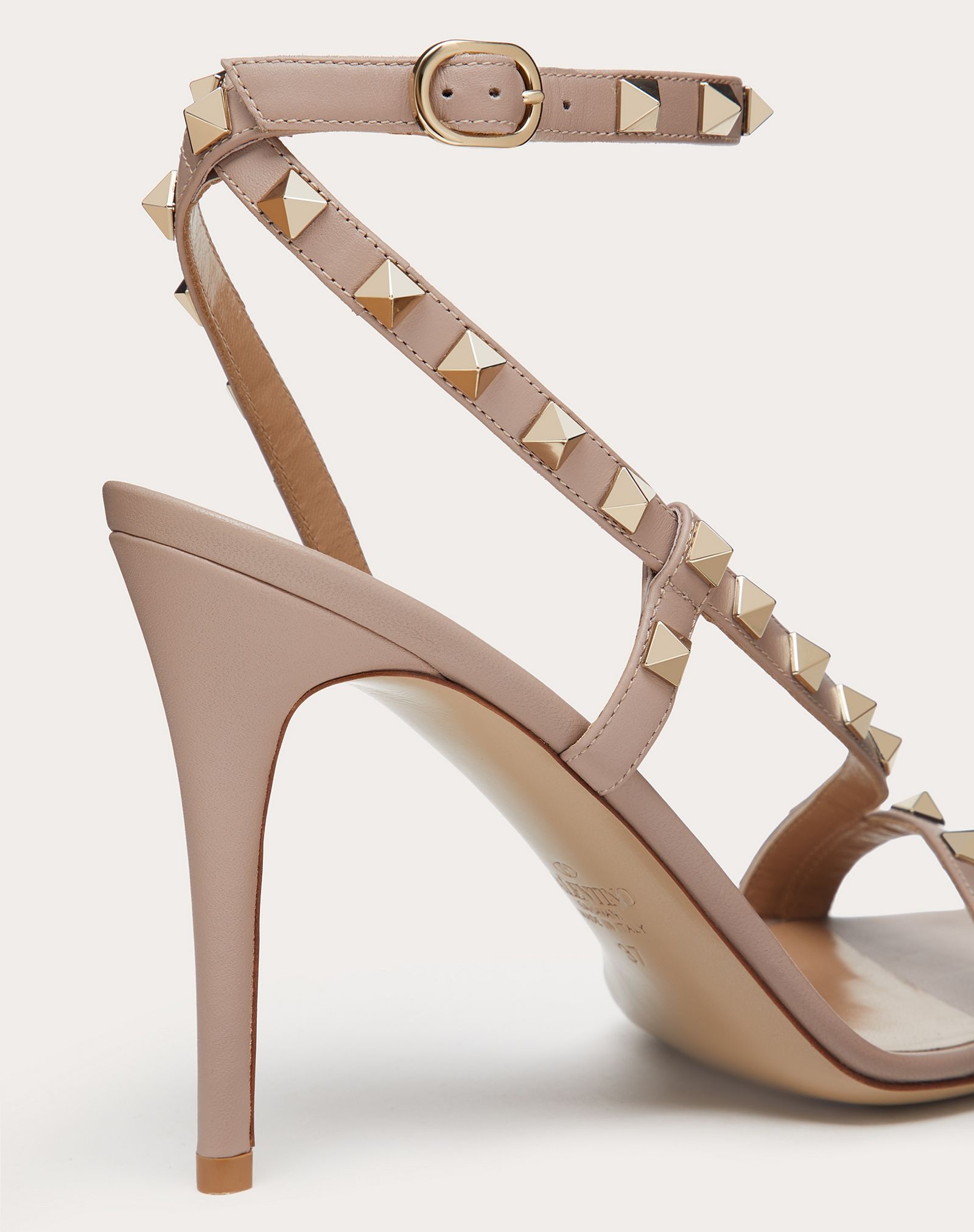 Rockstud Calfskin Sandal 100 mm - 5