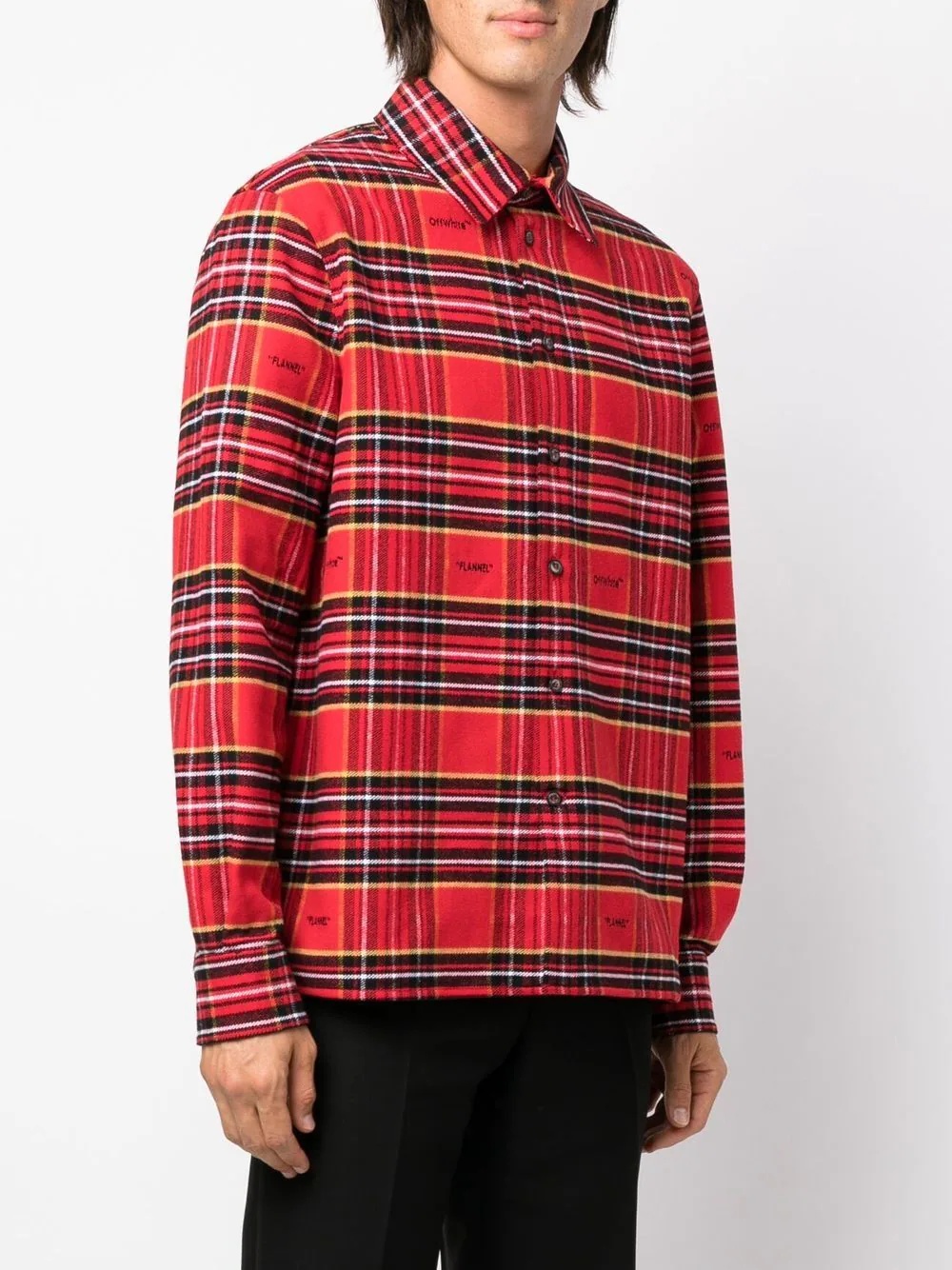 tartan-check logo-embroidered shirt - 3