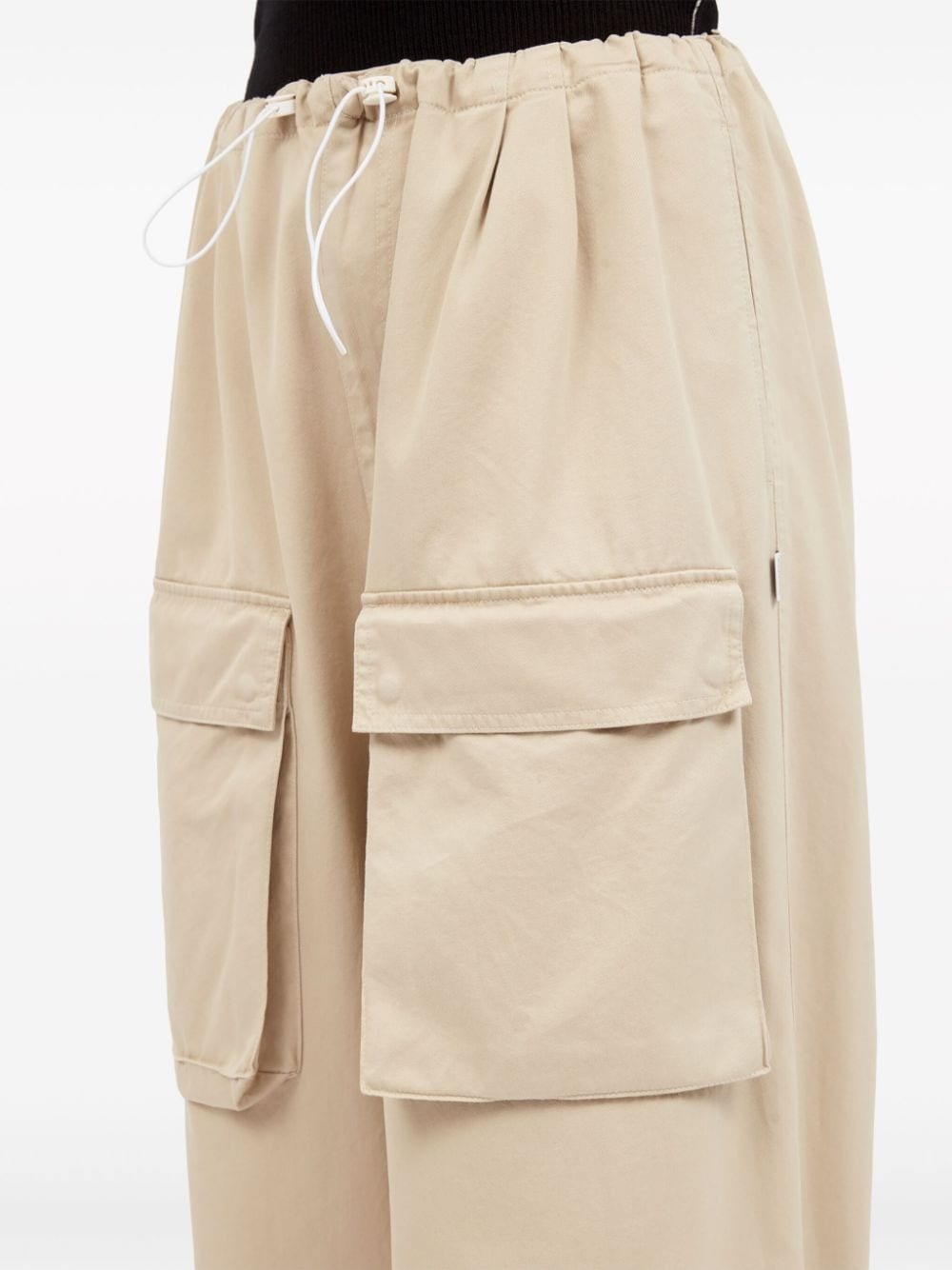 wide-leg cargo cotton trousers - 7