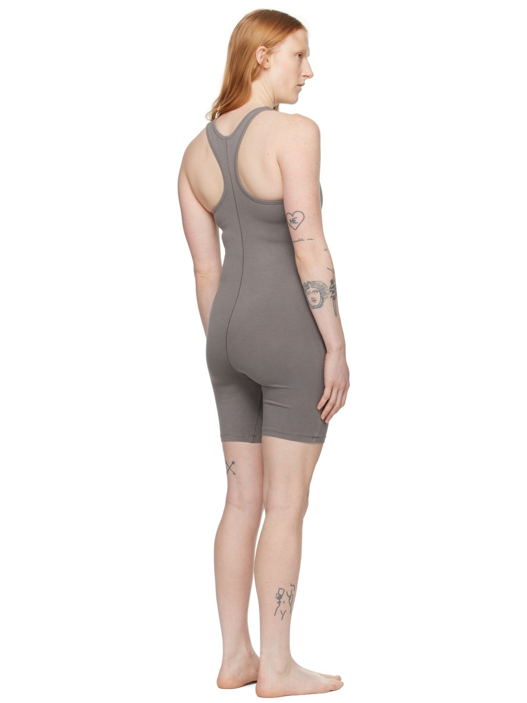 Gray Outdoor Mid Thigh Jumpsuit - 3