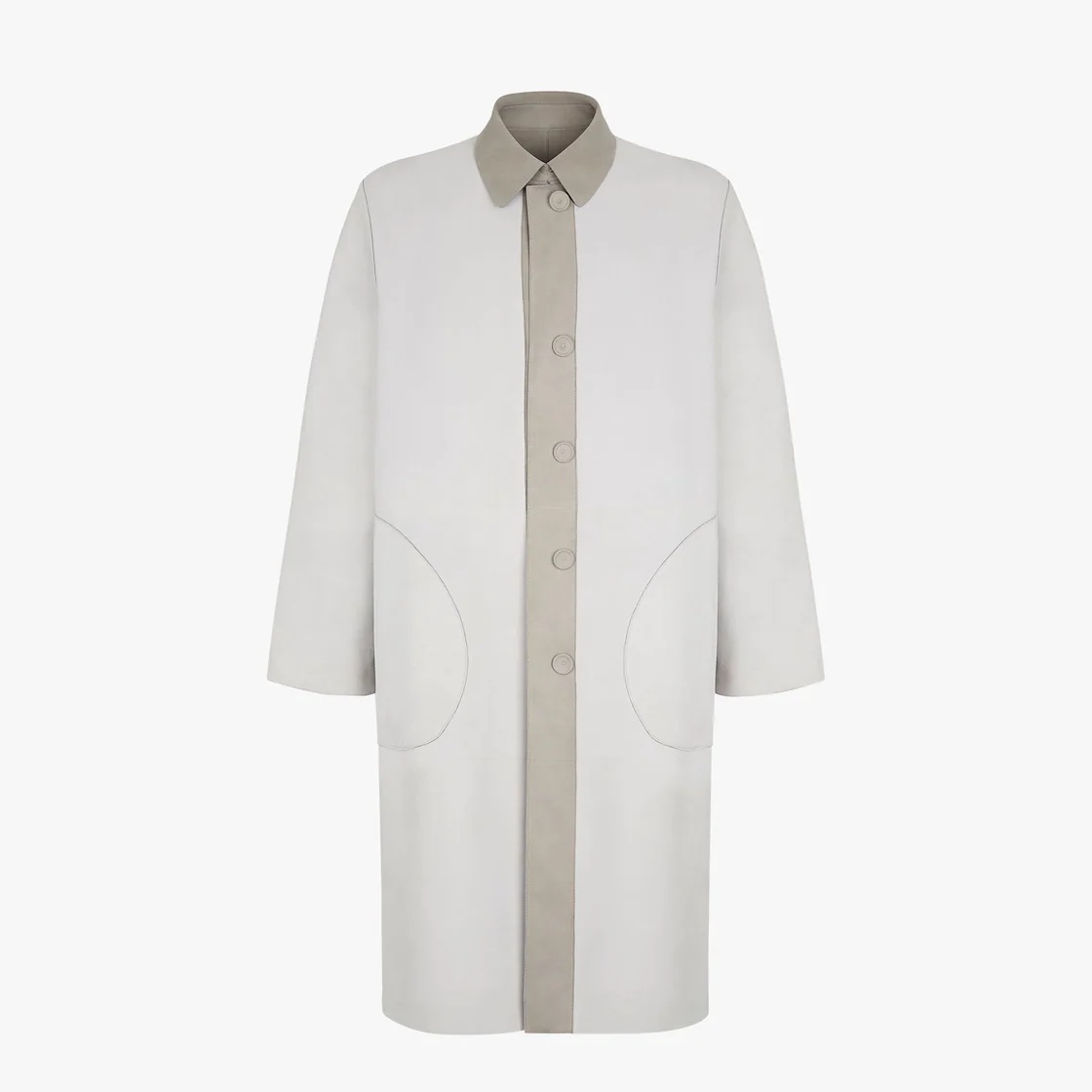 Gray suede trench coat - 4