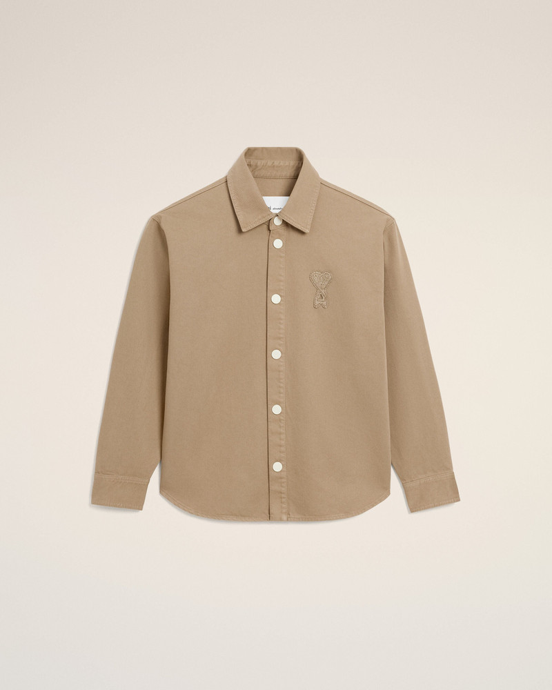 BEIGE COTTON KNITTED AMI DE COEUR OVERSHIRT 1