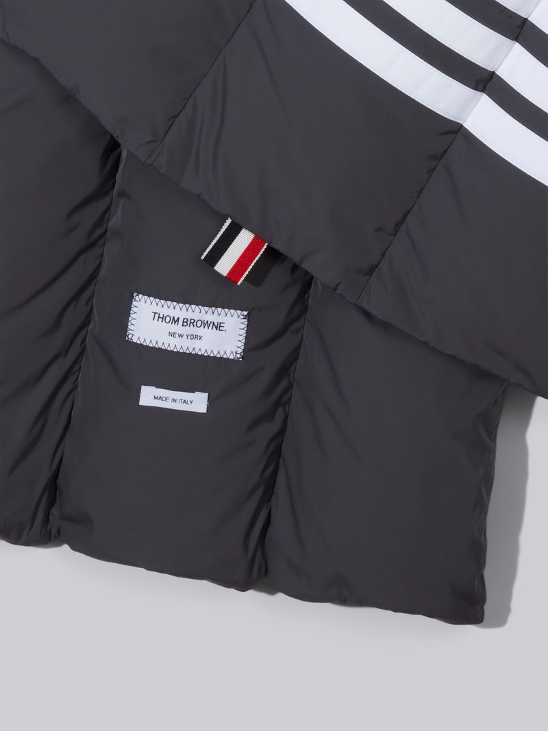 Thom Browne Medium Grey Down Filled Poly Twill 4-bar Vertical Pillow Scarf outlook