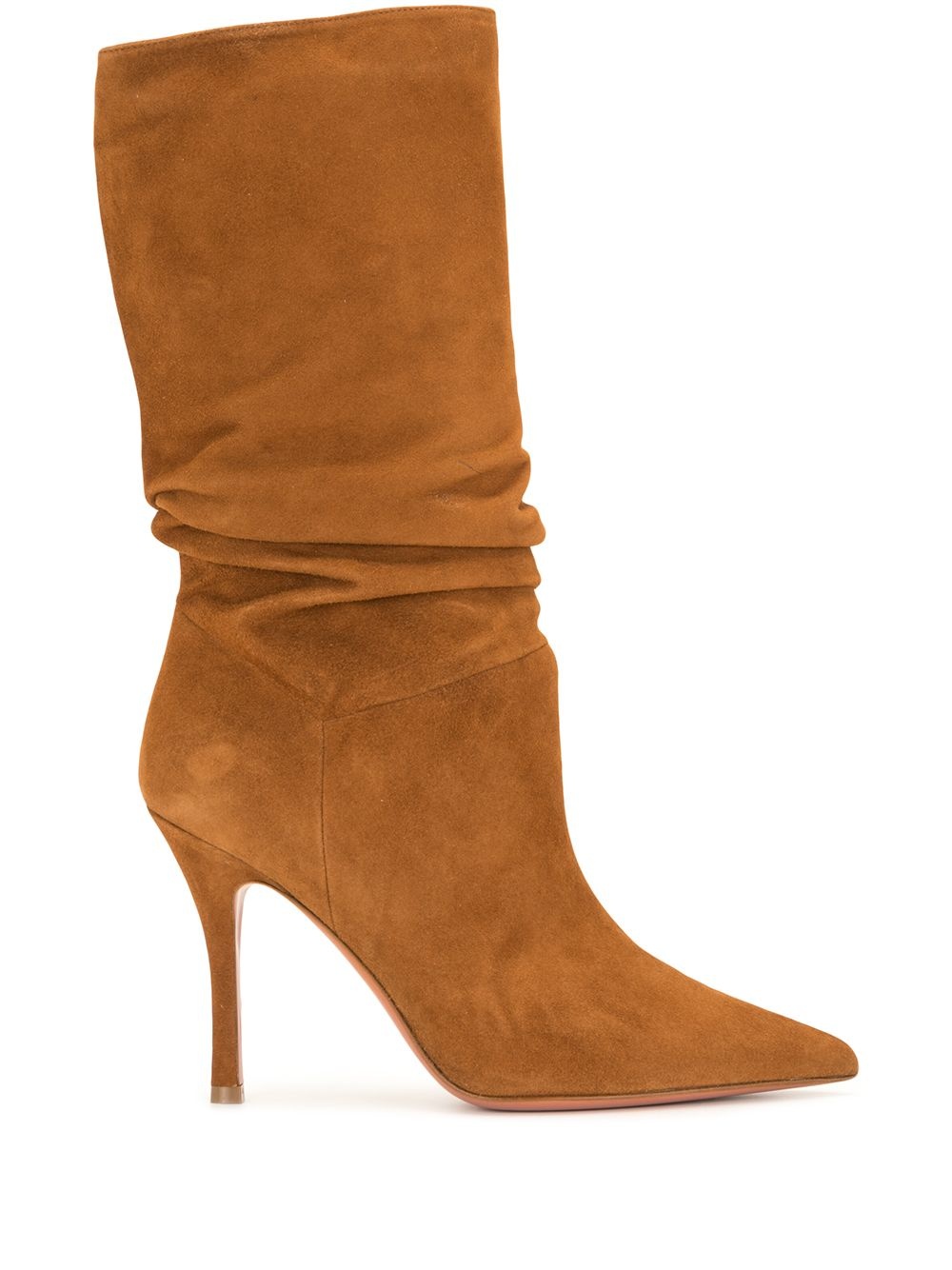 slouchy suede mid-calf boots - 1