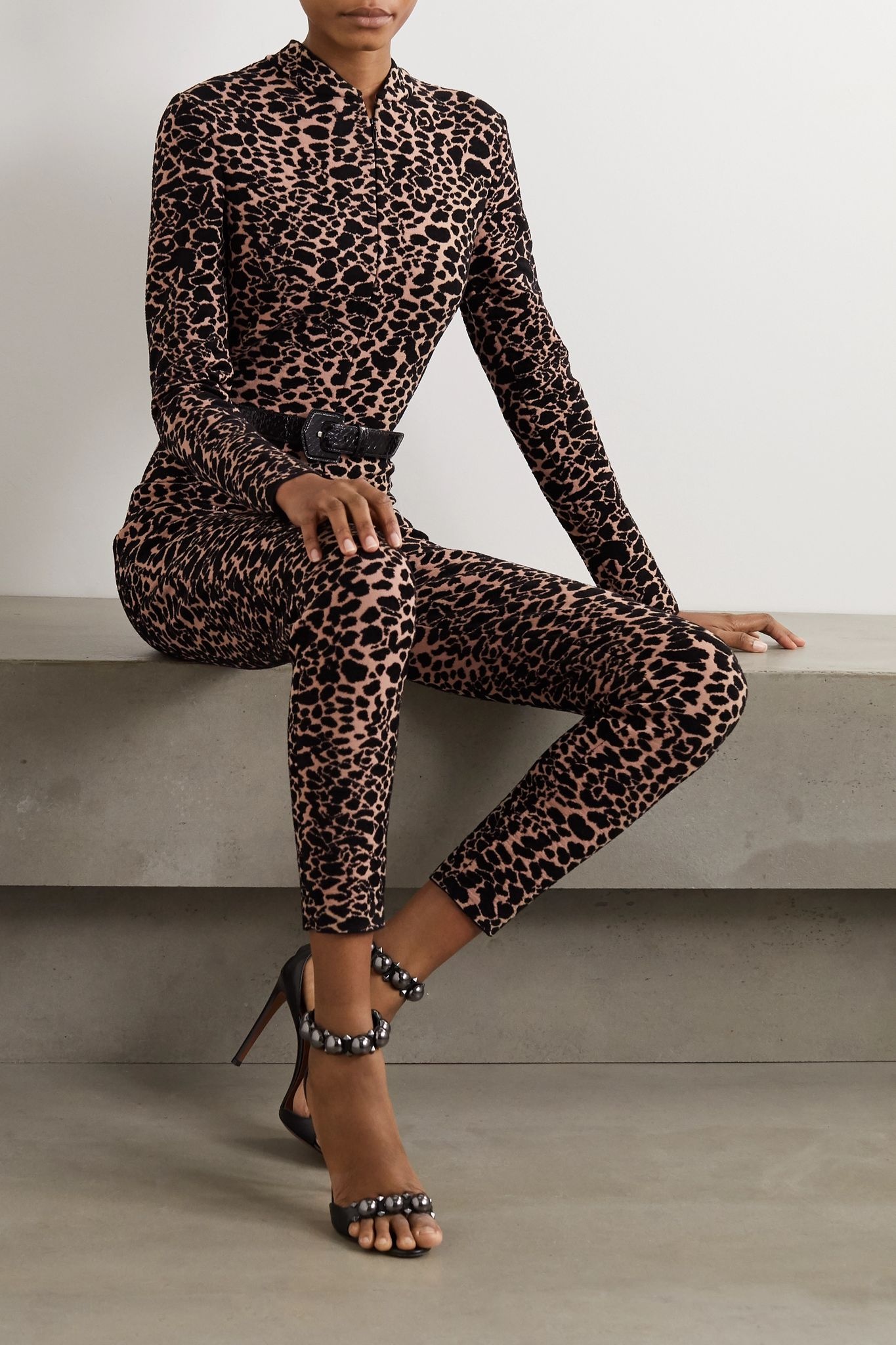 Leopard jacquard-knit jumpsuit - 2