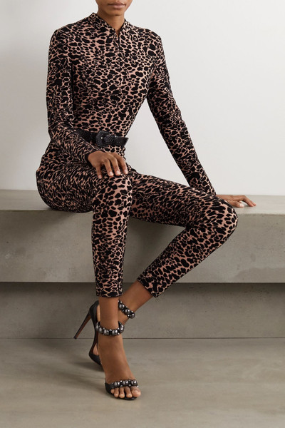 Alaïa Leopard jacquard-knit jumpsuit outlook