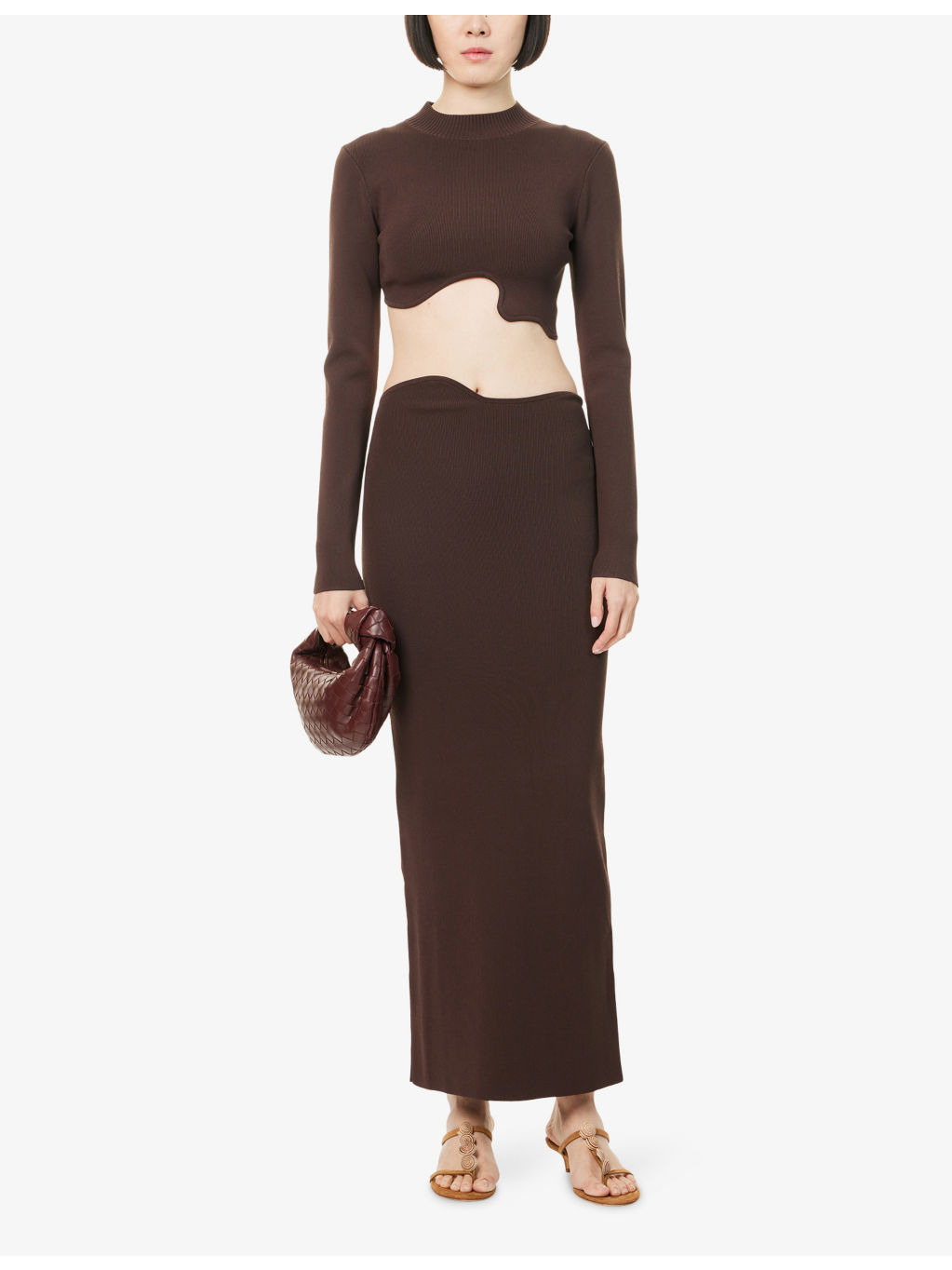 Maparadita Ribbed Knitted Midi Skirt - 2