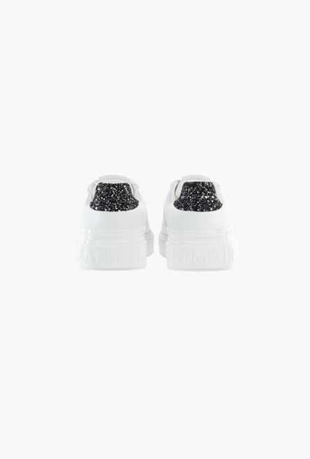 White calfskin and glittery black B-Court sneakers - 3