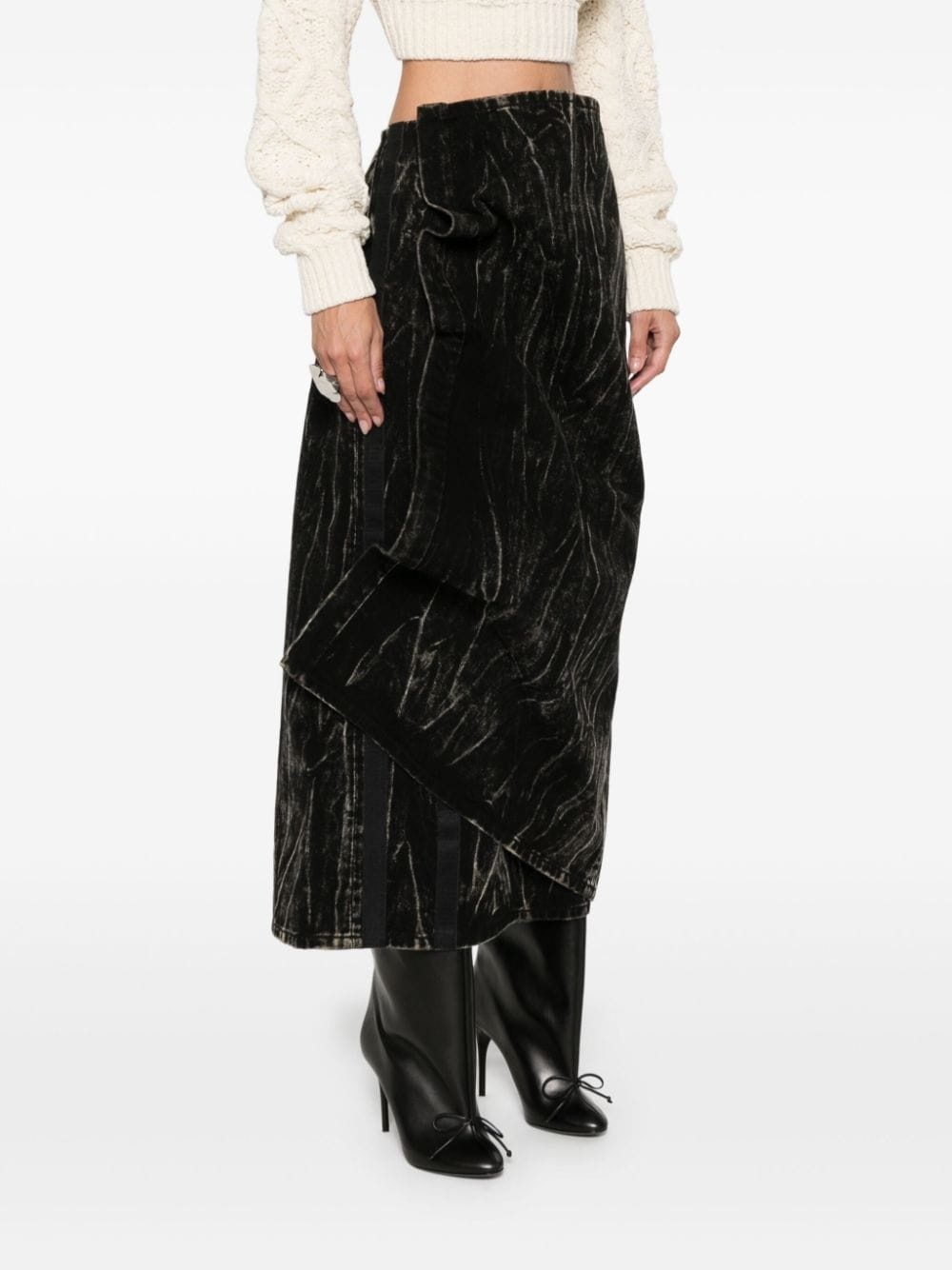 bleached denim skirt - 3