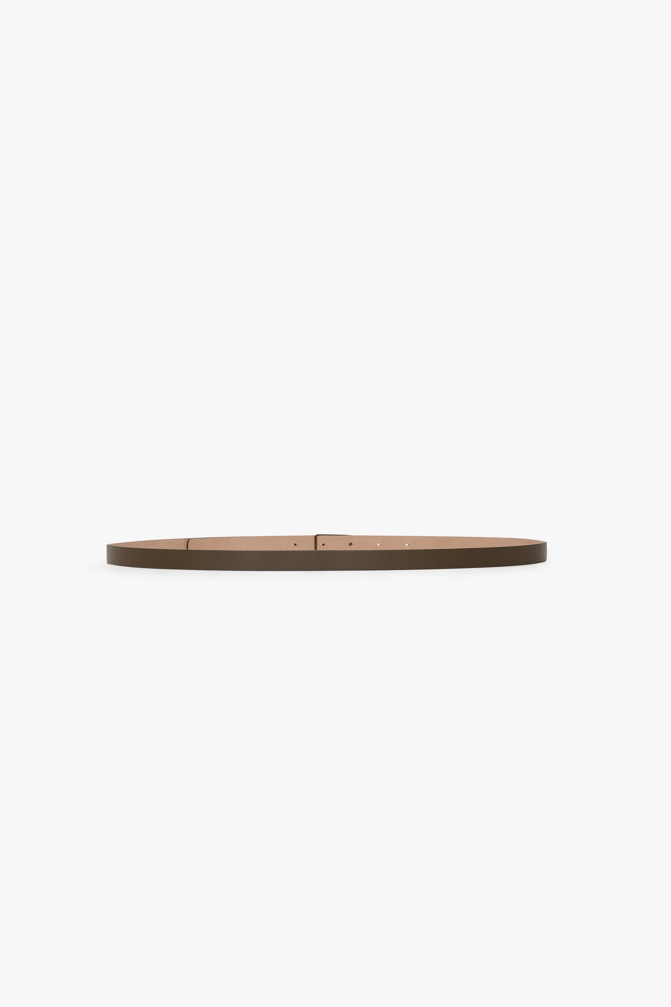 Tonal Micro Frame Belt In Dark Khaki Smooth Leather - 4
