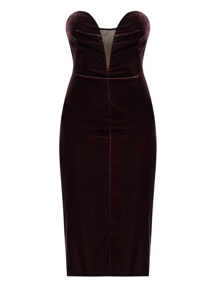 Tom Ford Midi Dress With Sweetheart Neckline - 1
