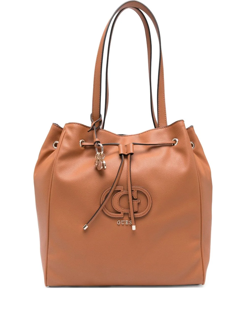 Calebra logo-plaque drawstring bucket bag - 1
