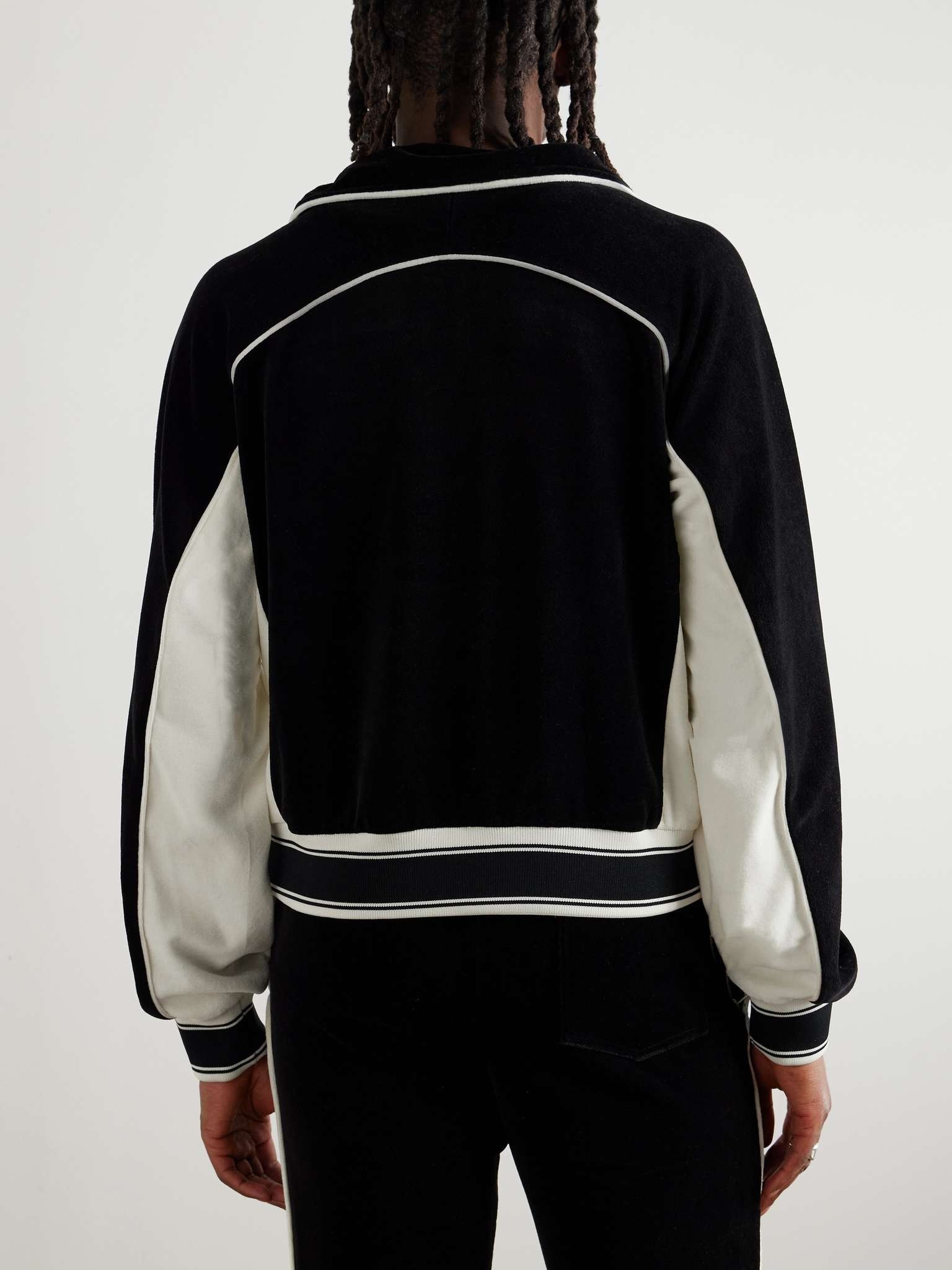 + Lastman Cotton-Blend Velour Track Jacket - 3