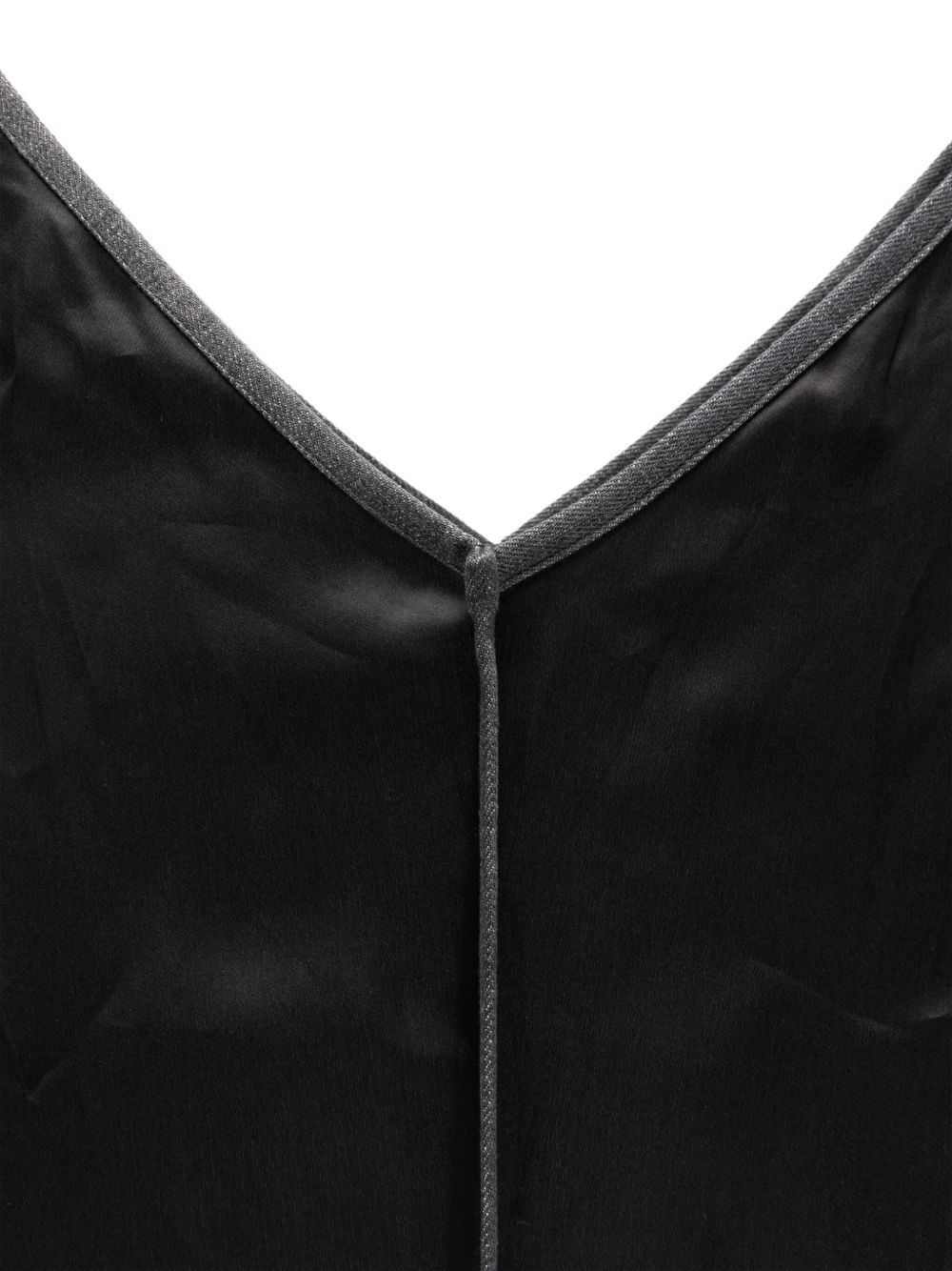 v-neckline silk shoulder bag - 4