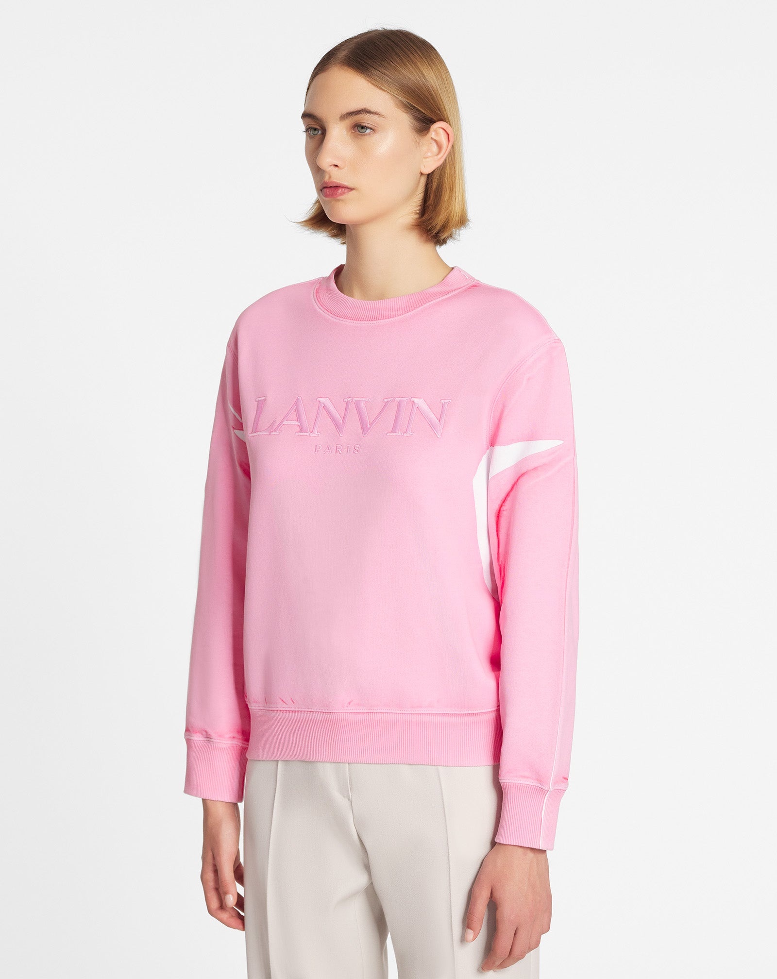 OVERPRINTED EMBROIDERED LANVIN PARIS SWEATSHIRT - 3