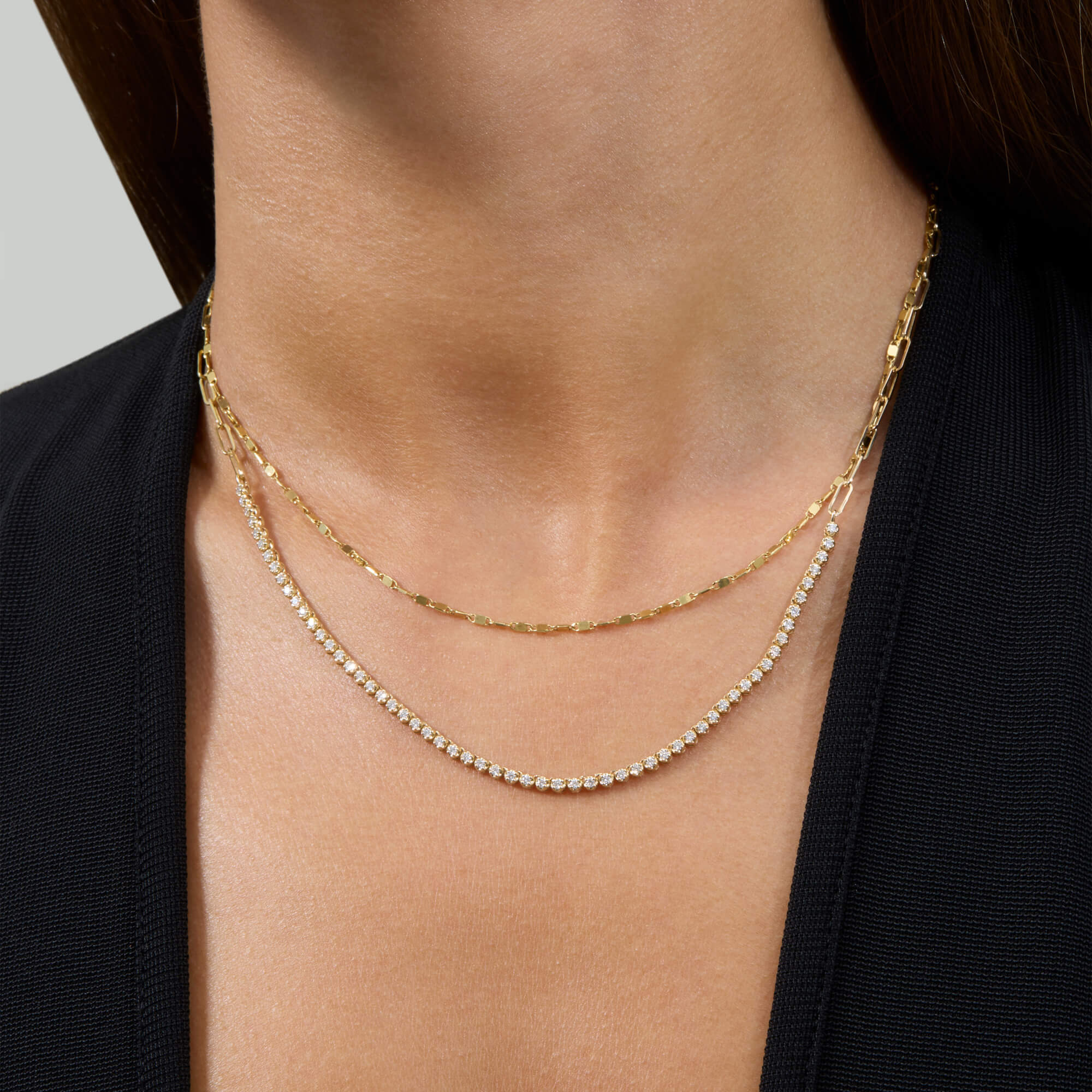 Drop Shot Diamond Tennis Necklace - 6