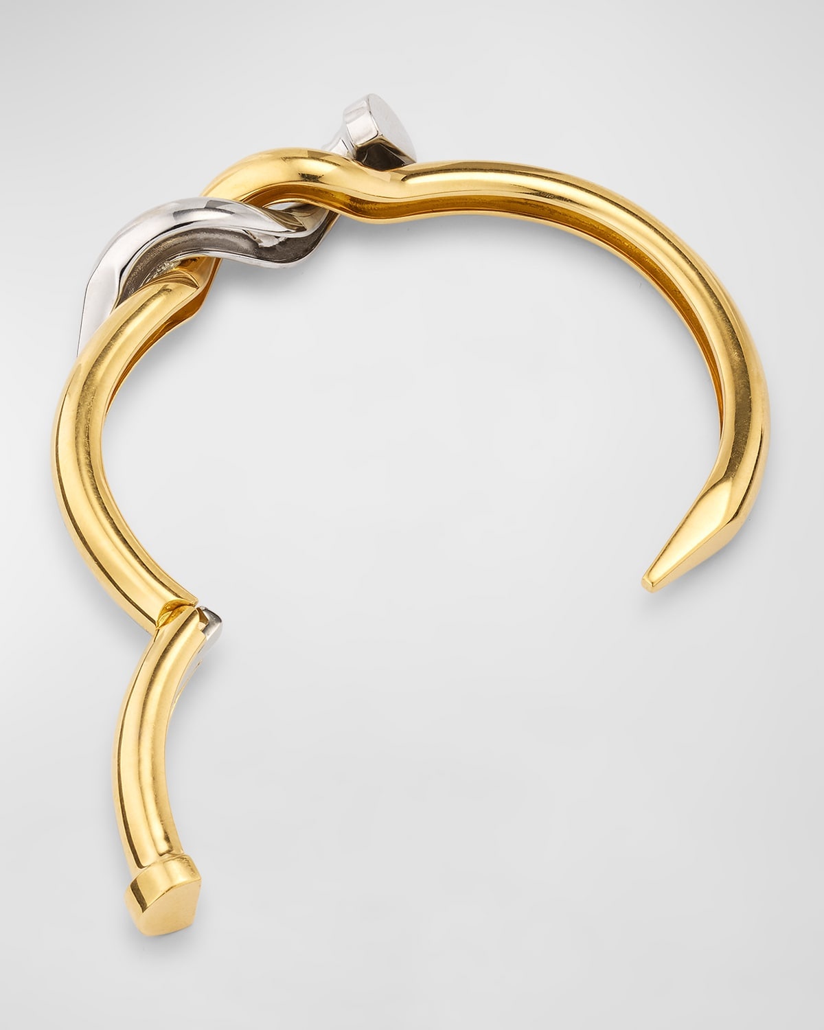 Polished Two Tone Twisted Nail Cuff - 4