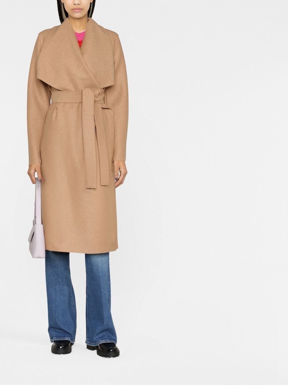 belted wrap coat - 2