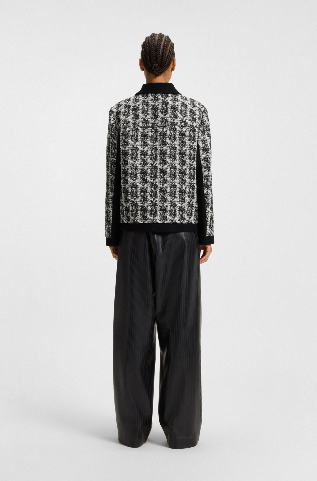 REGULAR-FIT JACKET IN PATTERNED FEATHER TWEED - 4