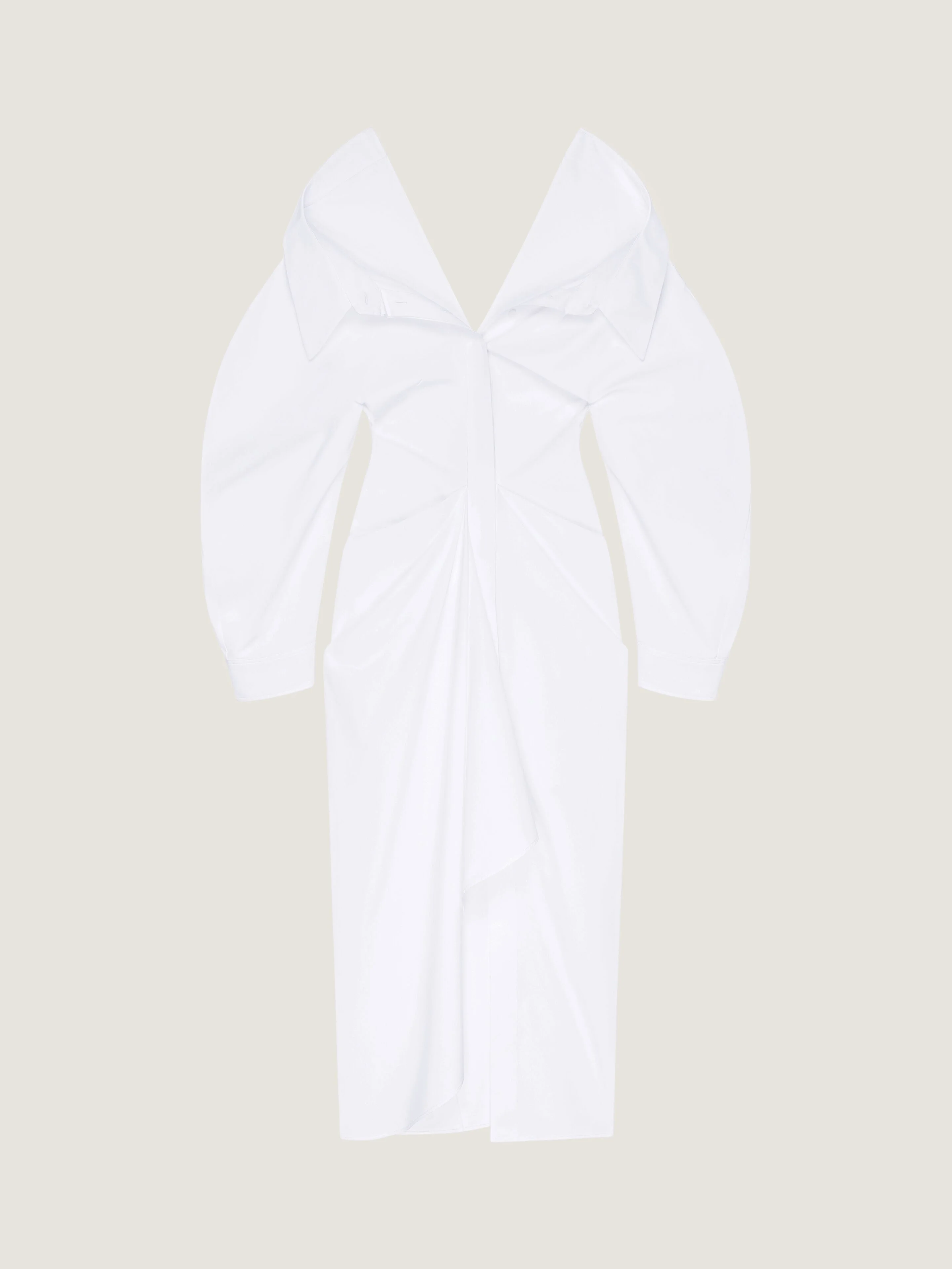 SLASHED LONG SHIRT DRESS IN POPLIN - 1