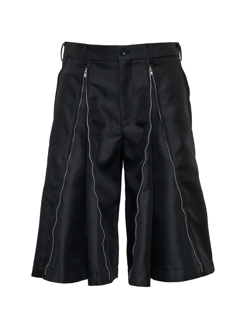 zip-detail panelled trousers 1