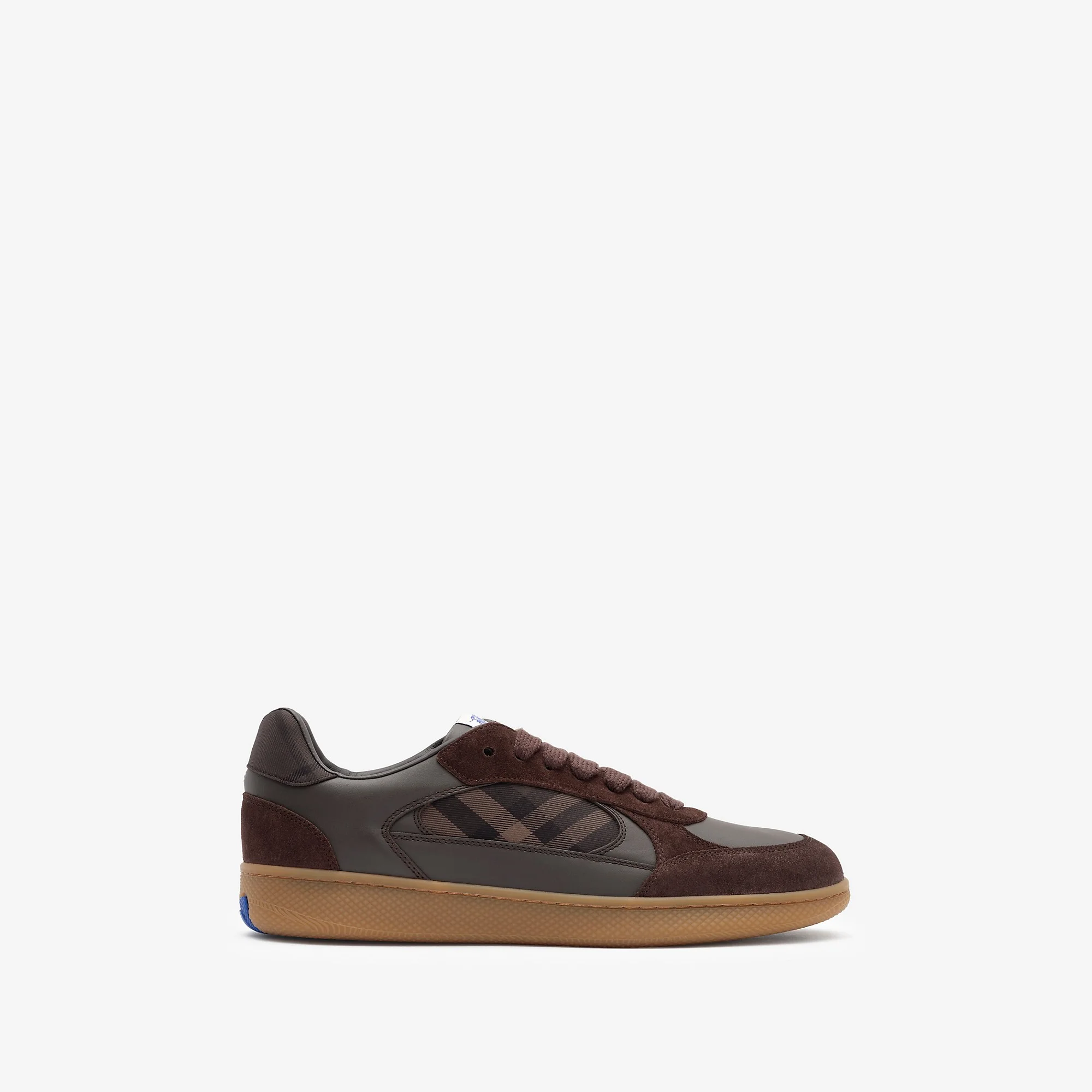 Leather, Suede and Check Terrace Sneakers - 1