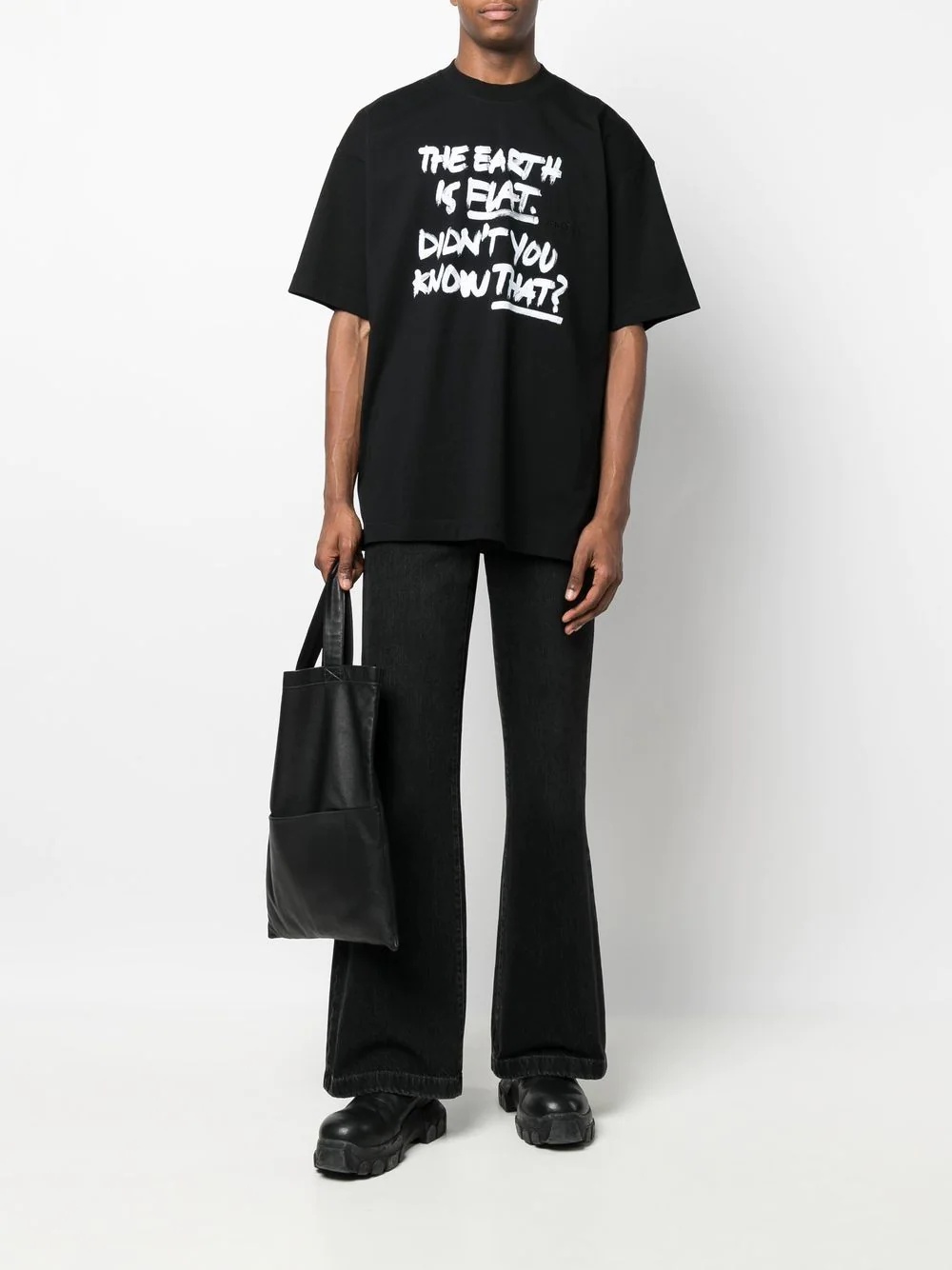 slogan-print oversized T-shirt - 2