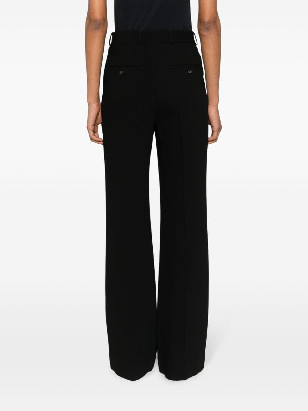 wide-leg crepe trousers - 4