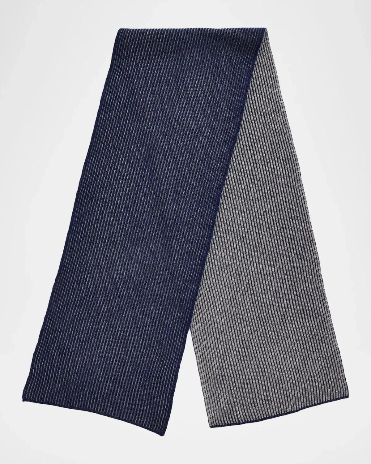 Men's Vanise Cashmere Ribbed Scarf - 1