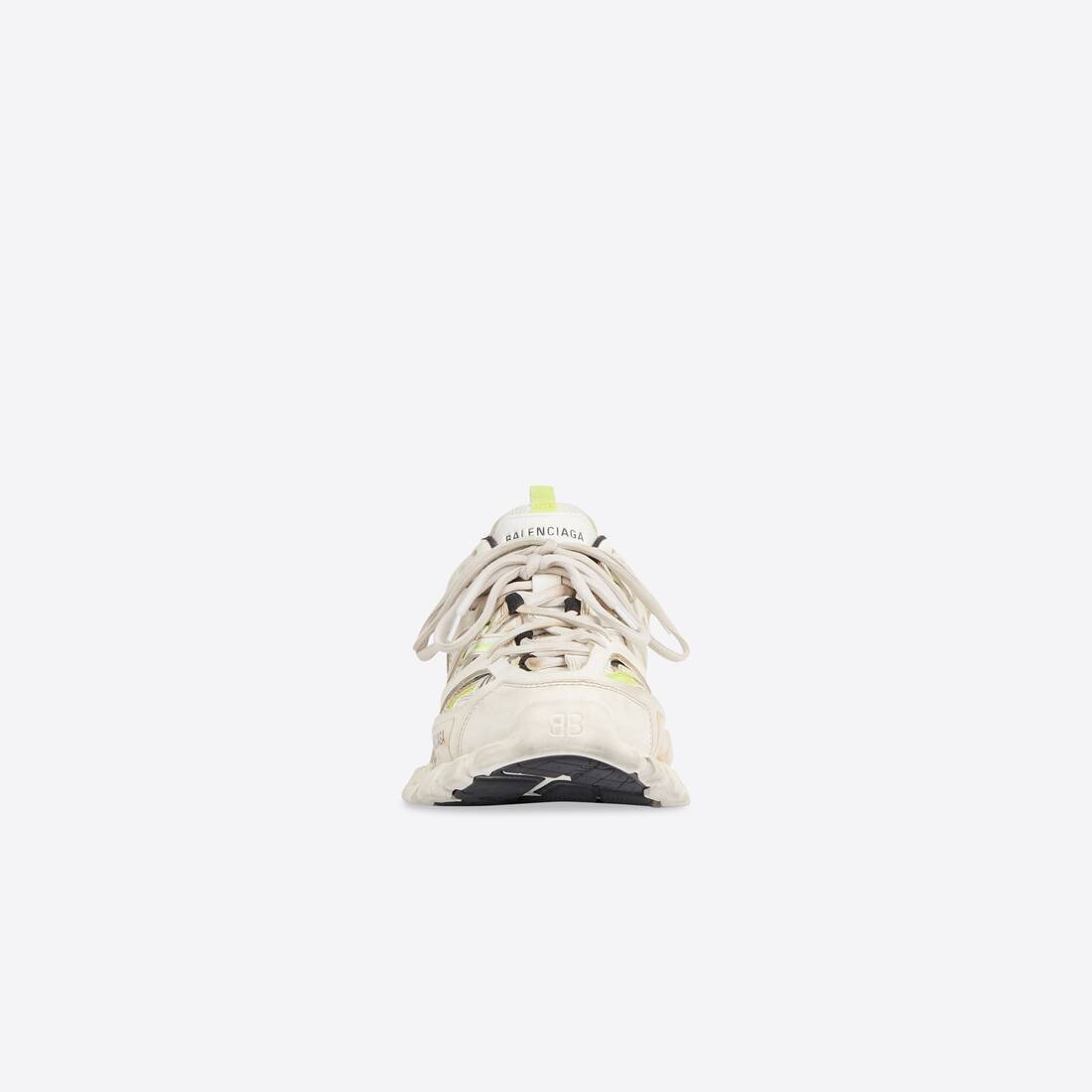 Men's Track Sneaker Worn Out in White/fluo Yellow - 3