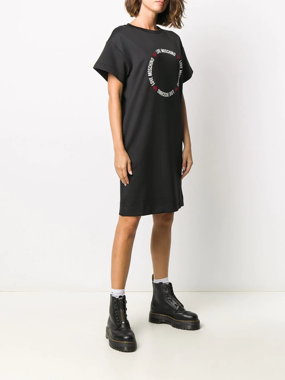 logo heart print T-shirt dress - 3