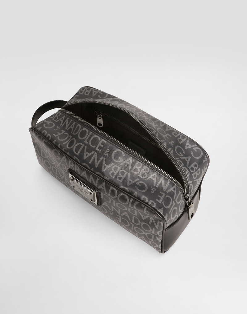 Coated jacquard toiletry bag 4