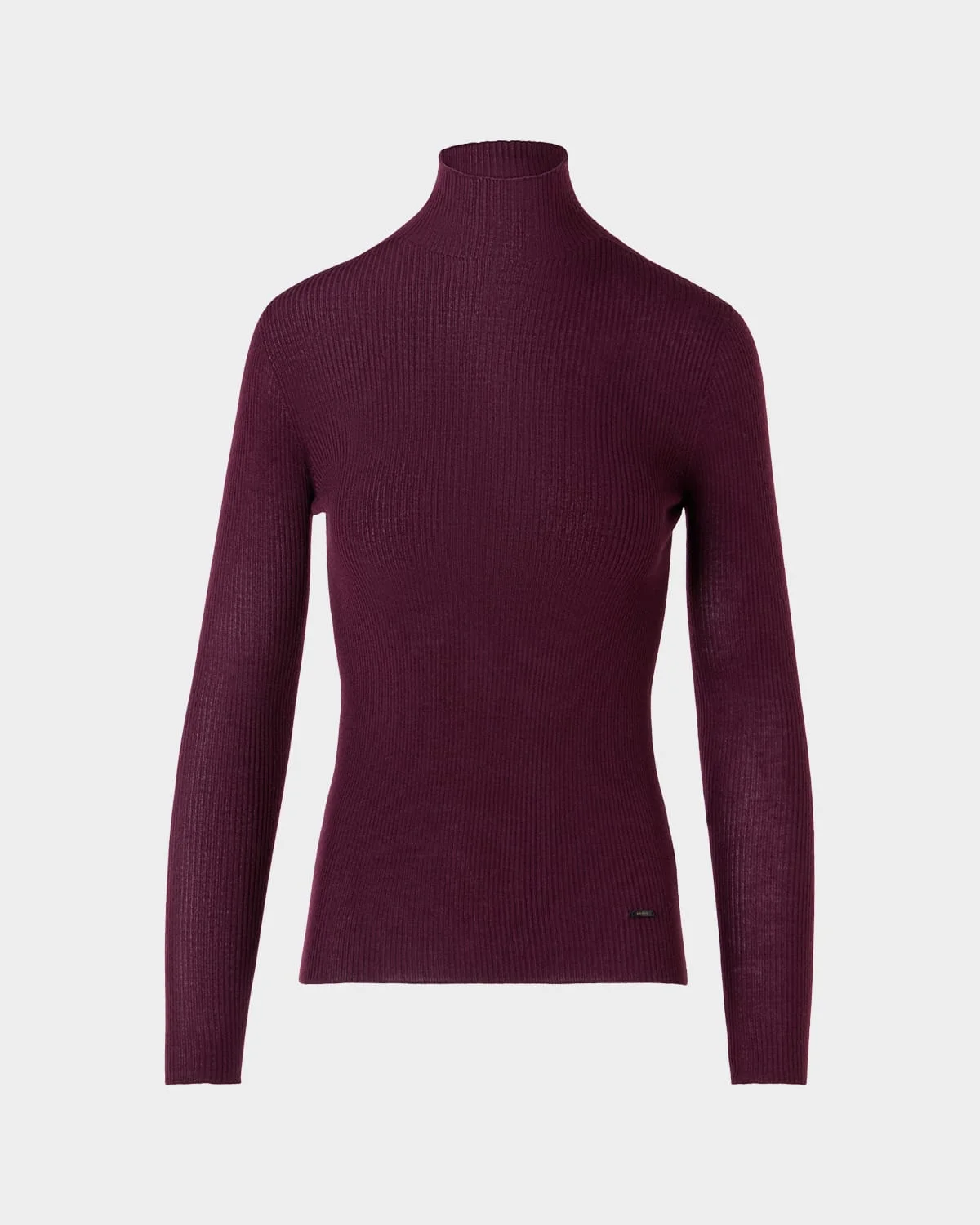 Turtleneck Cashmere-Silk Rib Seamless Sweater - 1