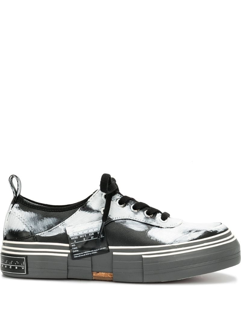 paint-print platform sole sneakers - 1