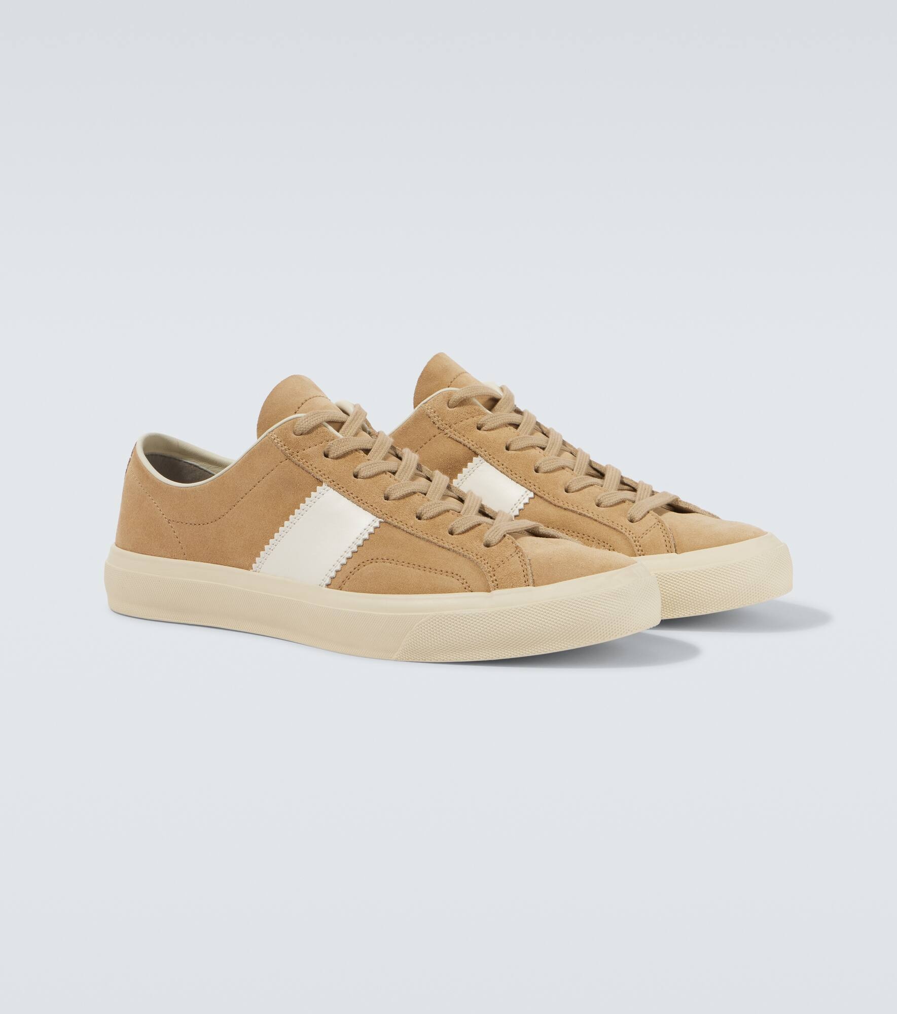 Cambridge leather-trimmed suede sneakers - 5