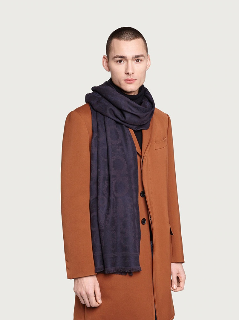 FERRAGAMO GANCINI WOOL AND SILK SCARF outlook