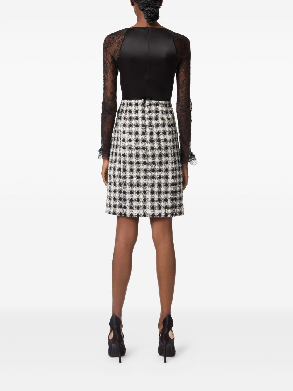 wool slited mini skirt - 4
