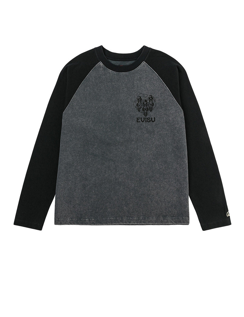 EVISU Retro Motocross Print Relax Fit Long-sleeve T-shirt outlook