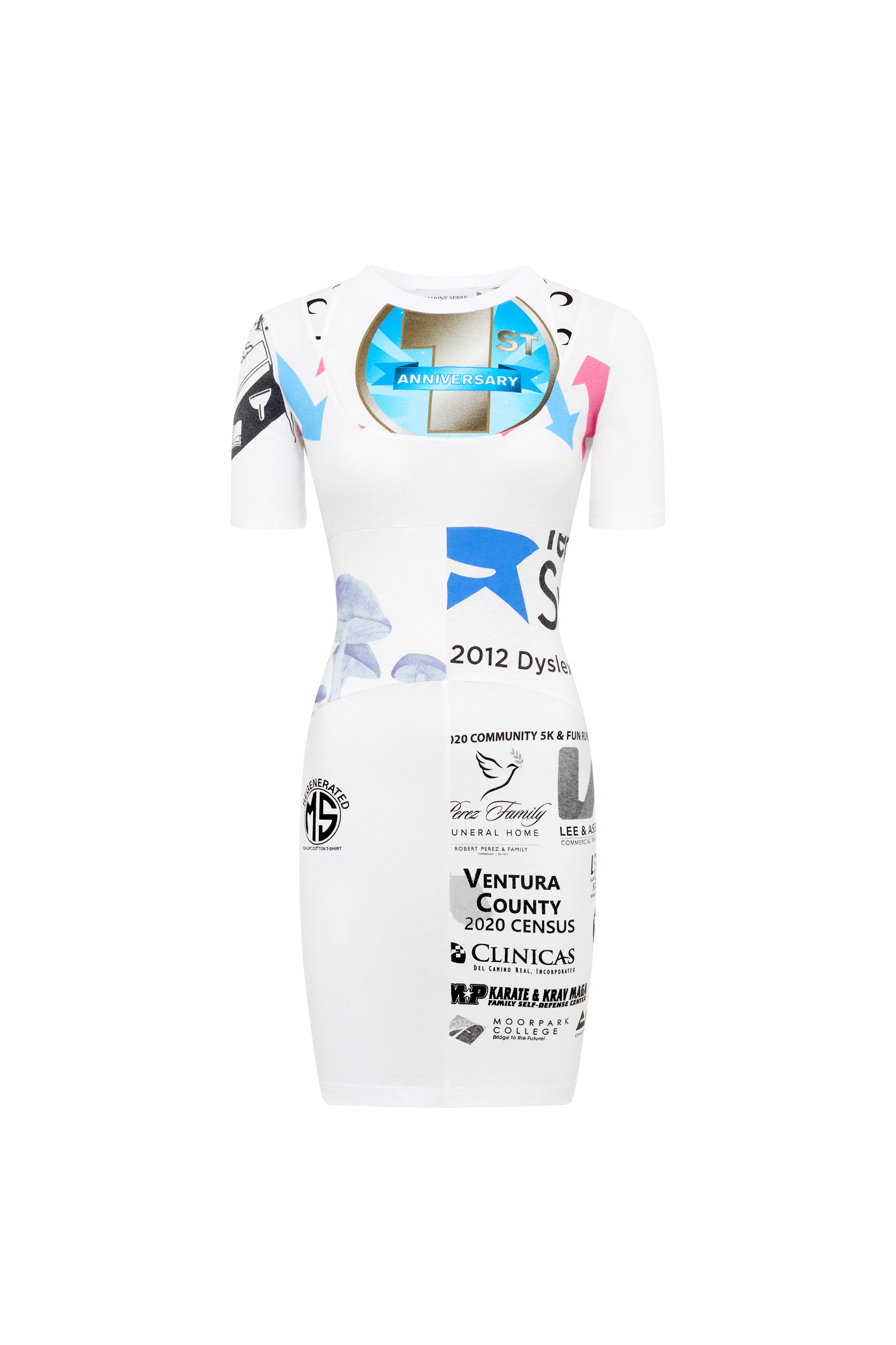 Regenerated Graphic T-Shirts Mini Dress - 7