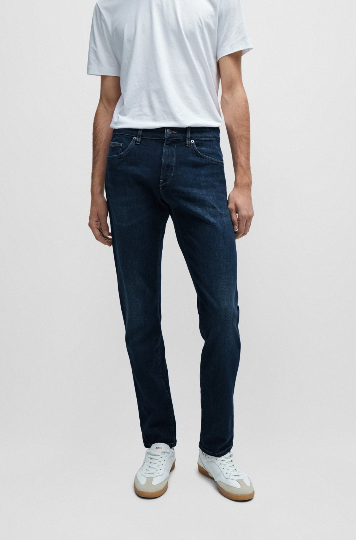 SLIM-FIT JEANS IN BLUE ITALIAN CASHMERE-TOUCH DENIM - 2