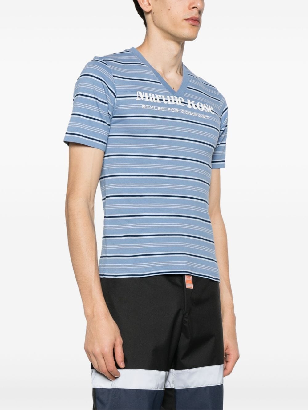 logo-print striped T-shirt - 3
