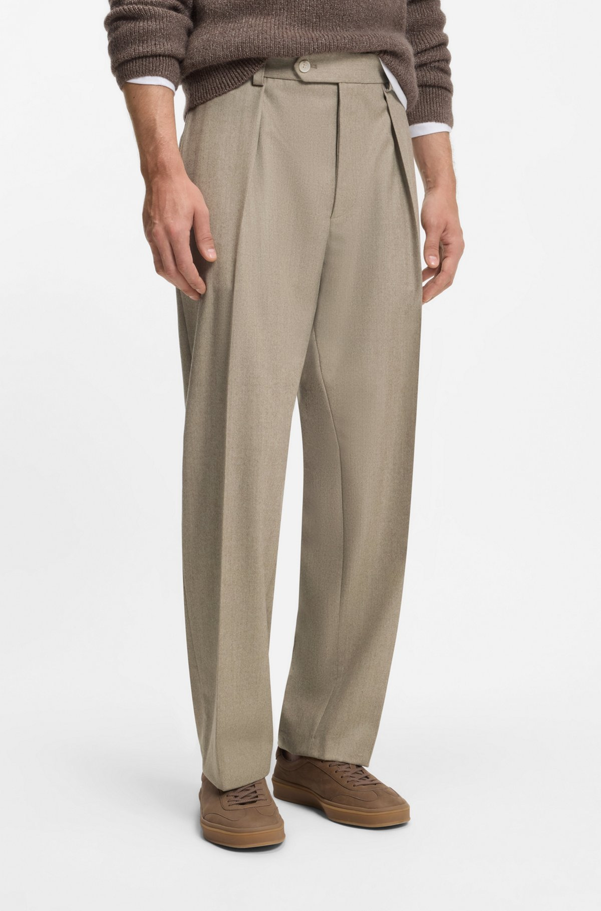 BECKHAM X BOSS RELAXED-FIT TROUSERS IN VIRGIN WOOL - 2