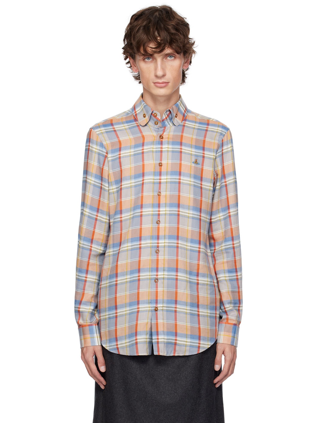 Blue & Orange Two Button Krall Shirt - 1