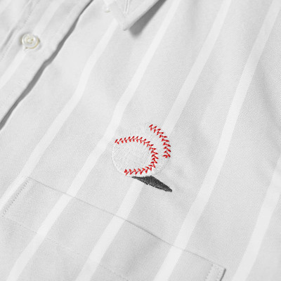 Thom Browne Thom Browne Baseball Icon Button Down Stripe Oxford Shirt outlook