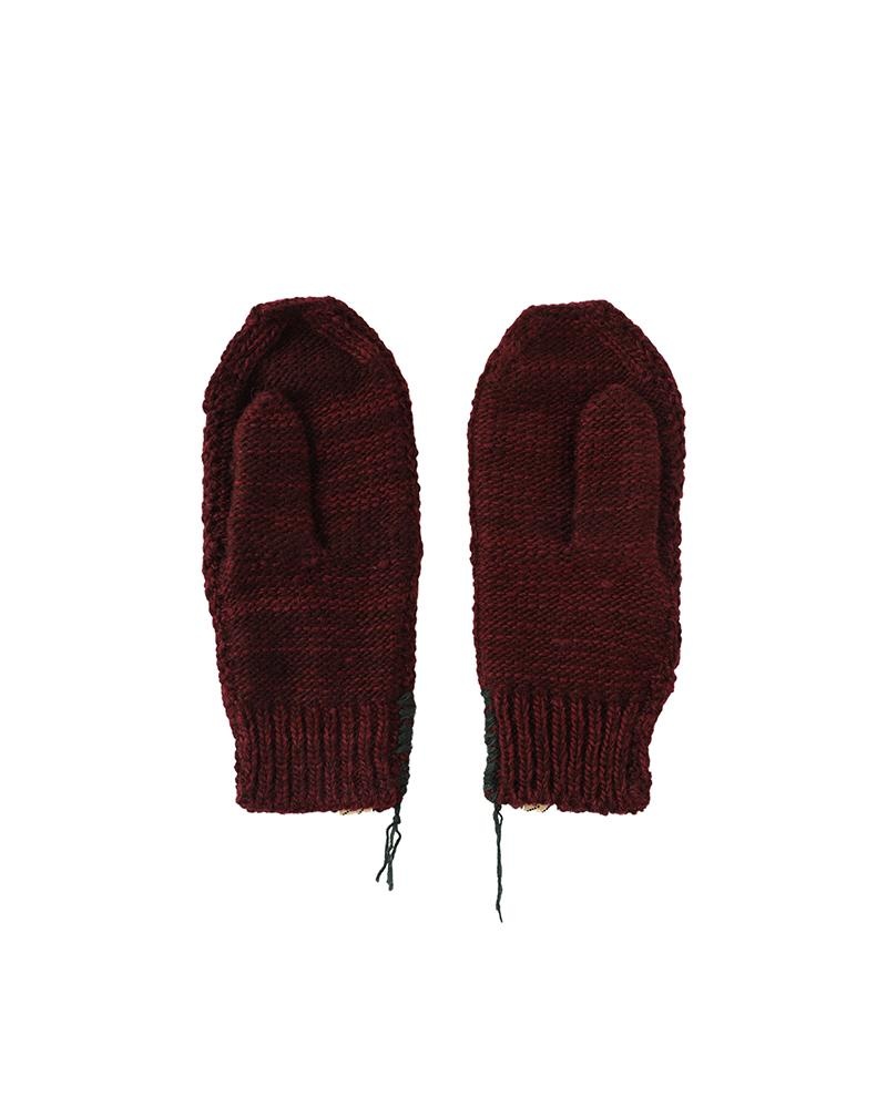 KNIT MITTEN N.D. BURGUNDY - 2