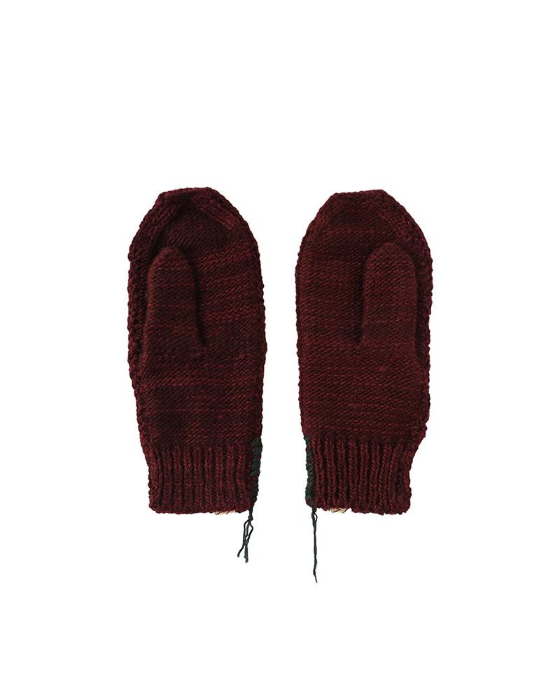 visvim KNIT MITTEN N.D. BURGUNDY outlook
