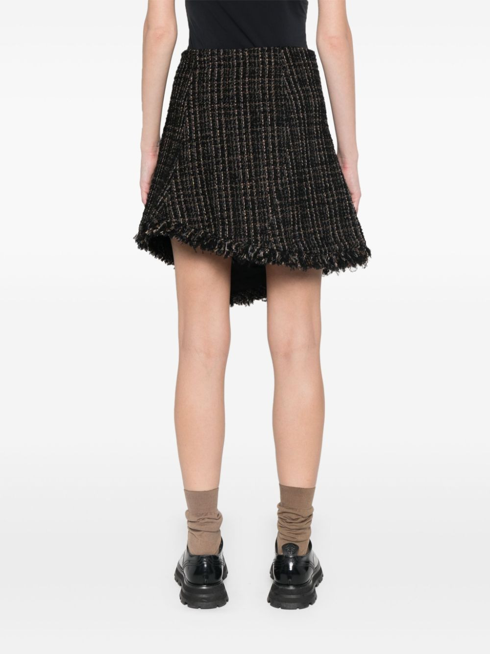 Sacai Women Tweed Wool Mini Skirt - 3