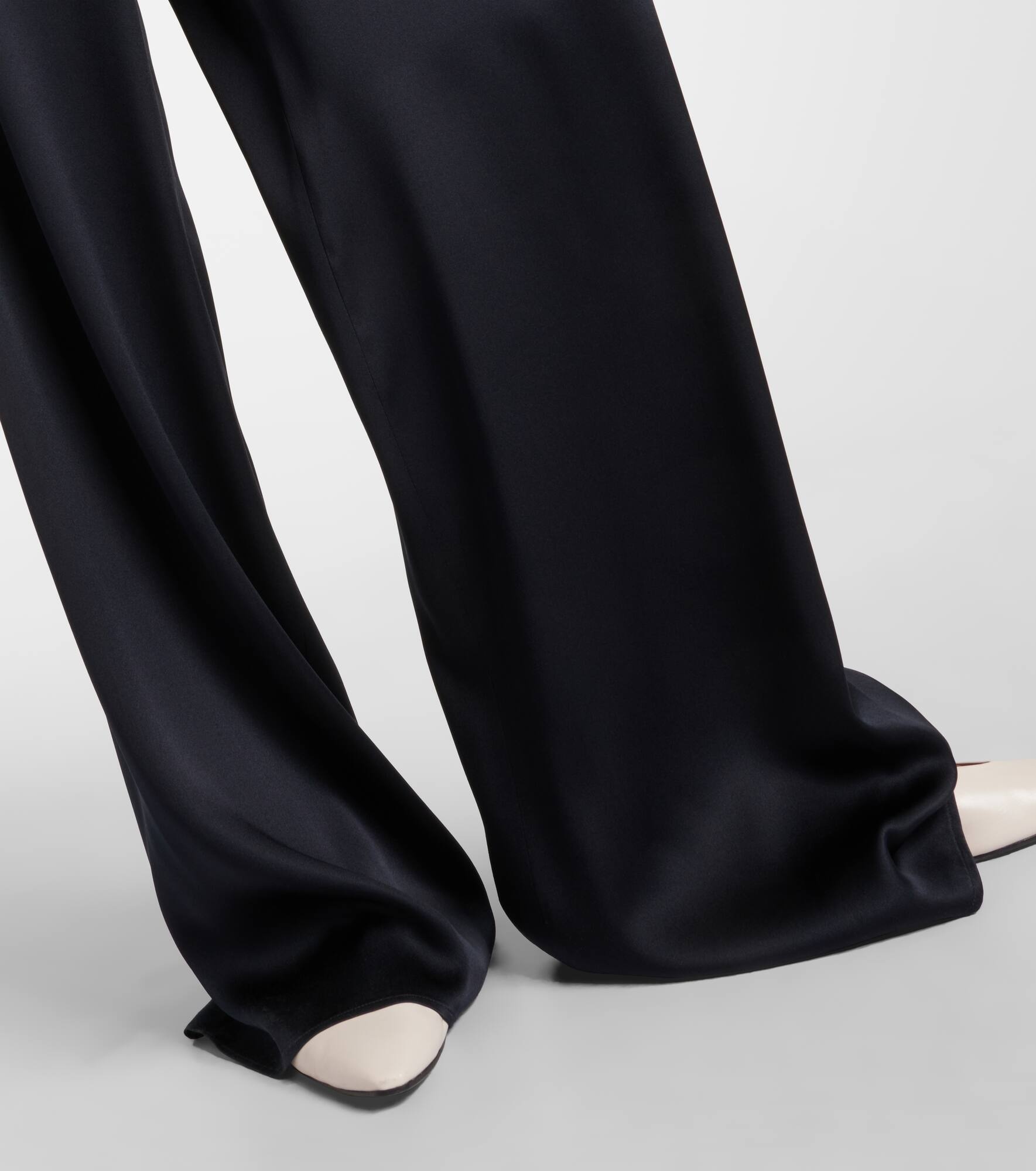 Dresden silk satin wide-leg pants - 5