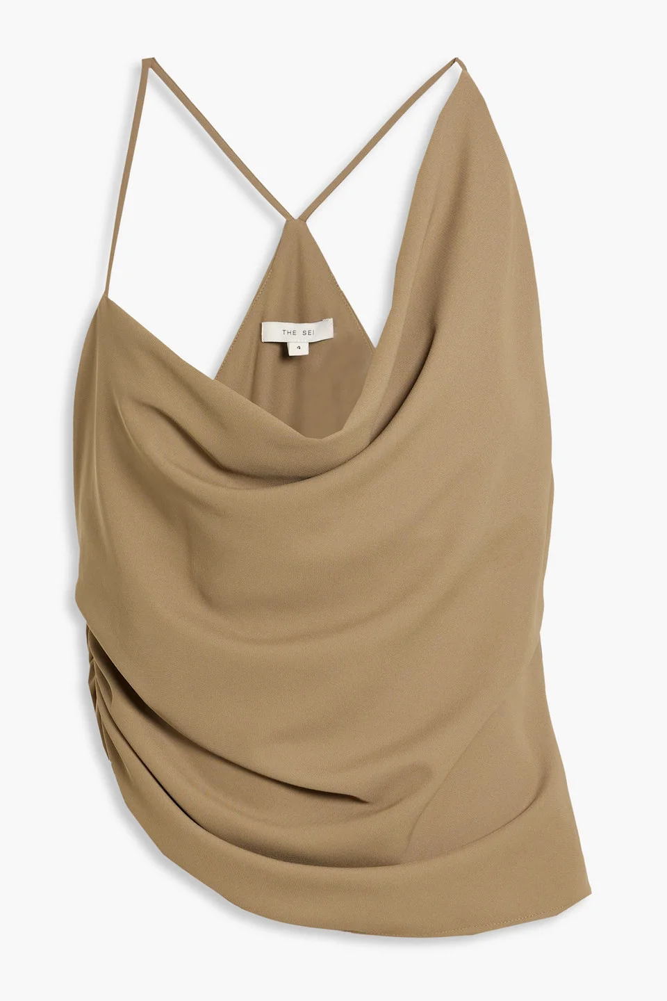Asymmetric draped crepe top - 1